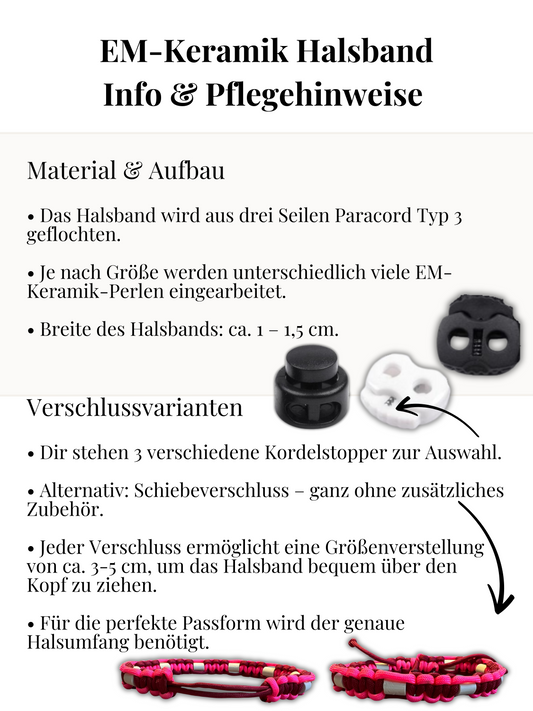 Infos zum EM-Keramik Halsband für Hunde. 