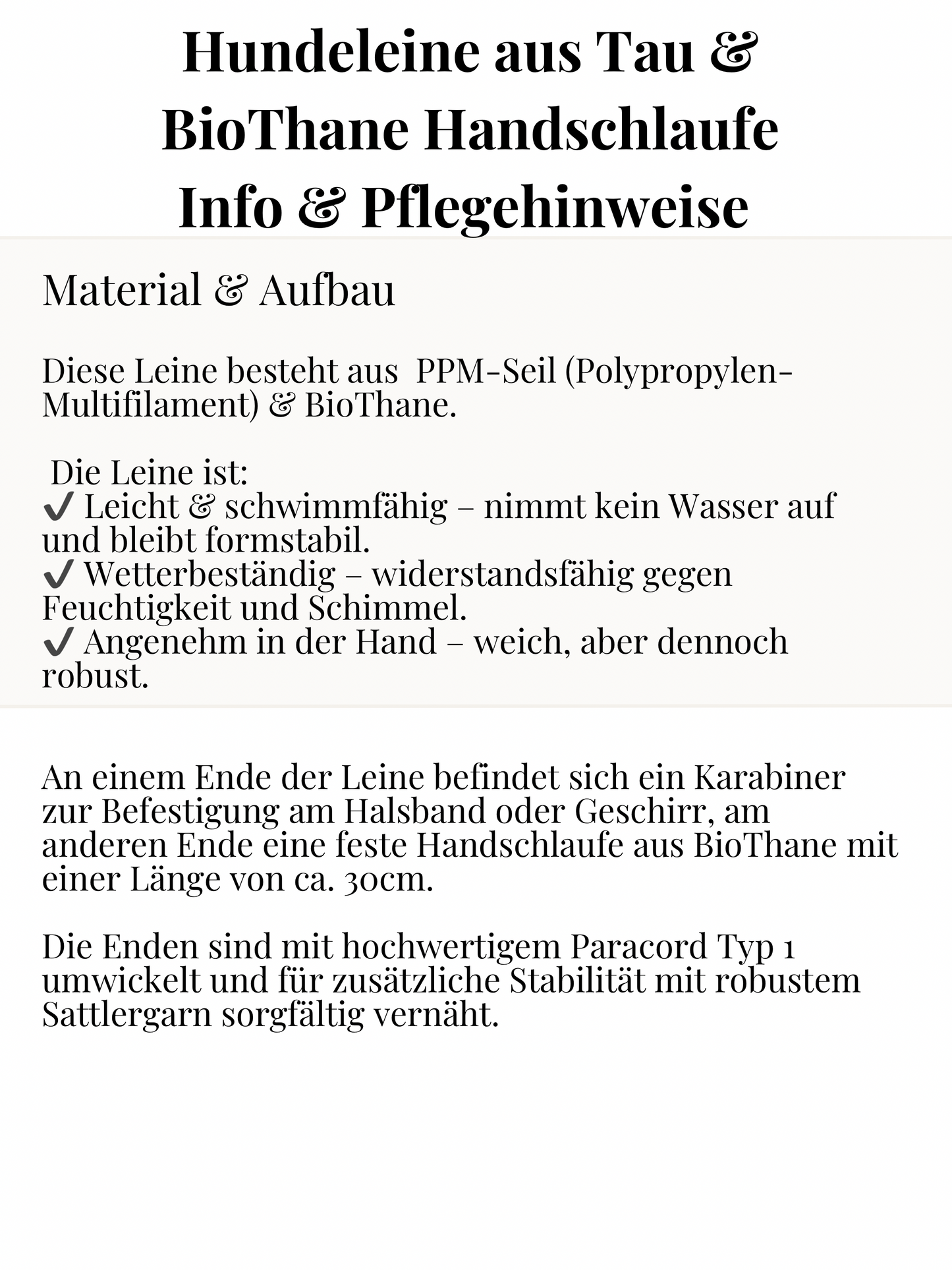 Hundeleine BioThane x Tau "Foggy Grün" & "Schwarz/Weiß Shockwave"