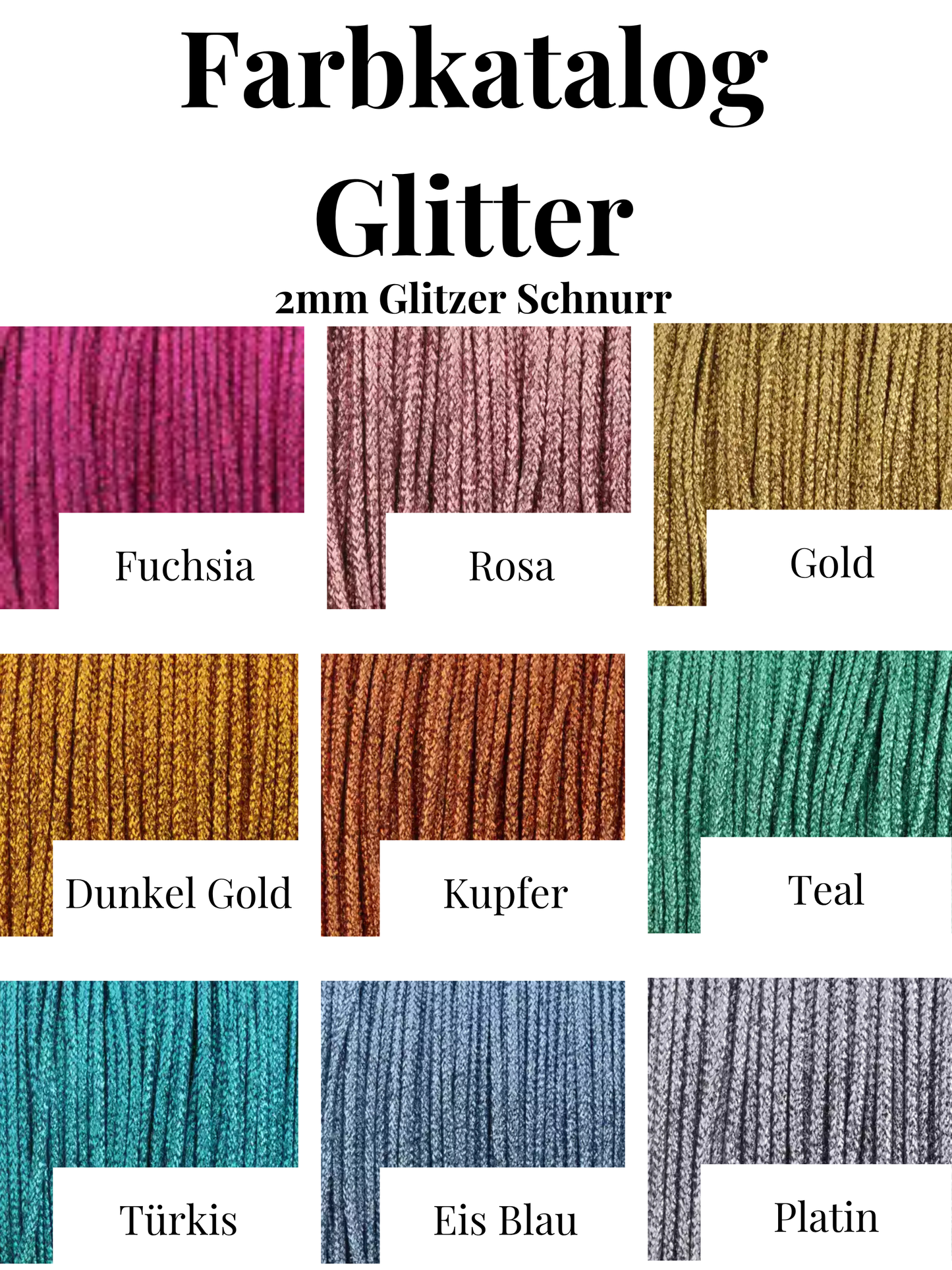 Tau Glitter-Edition 6mm/8mm/10mm - Halsband, Leine oder Set