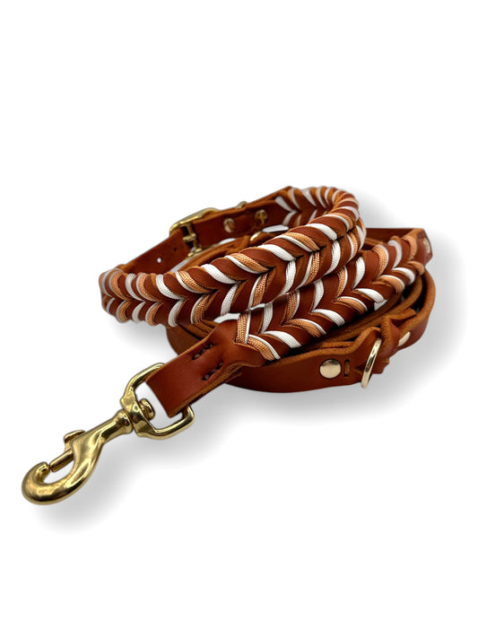 Lederset WEAVE in "Whisky"