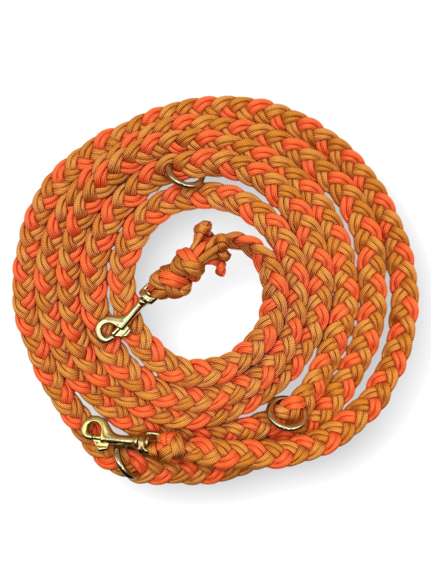 Paracordleine geflochtene Hundeleine in Halloween Optik orange. Herbstliche Farben: Apricot, Royal und Sunsetorange. Für alle Hunde geeignet, wird ans Gewicht angepasst.