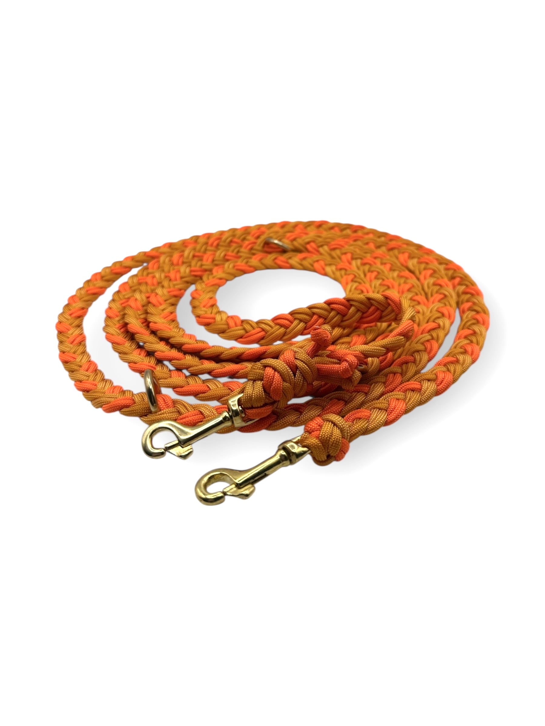 Paracordleine geflochtene Hundeleine in Halloween Optik orange. Herbstliche Farben: Apricot, Royal und Sunsetorange. Für alle Hunde geeignet, wird ans Gewicht angepasst.