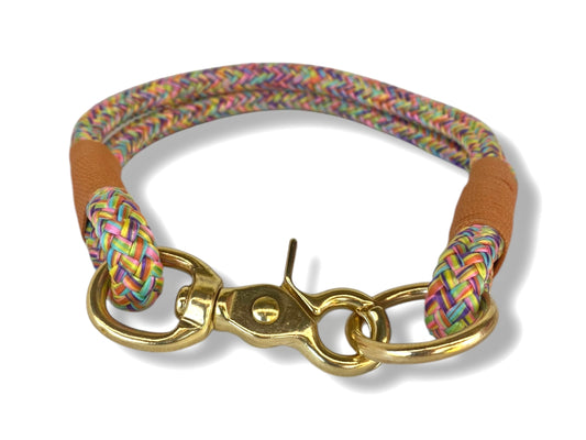 Tau-Halsband 10mm bestehend aus "Flower Power" Seil & "Mustard" Umwickelung