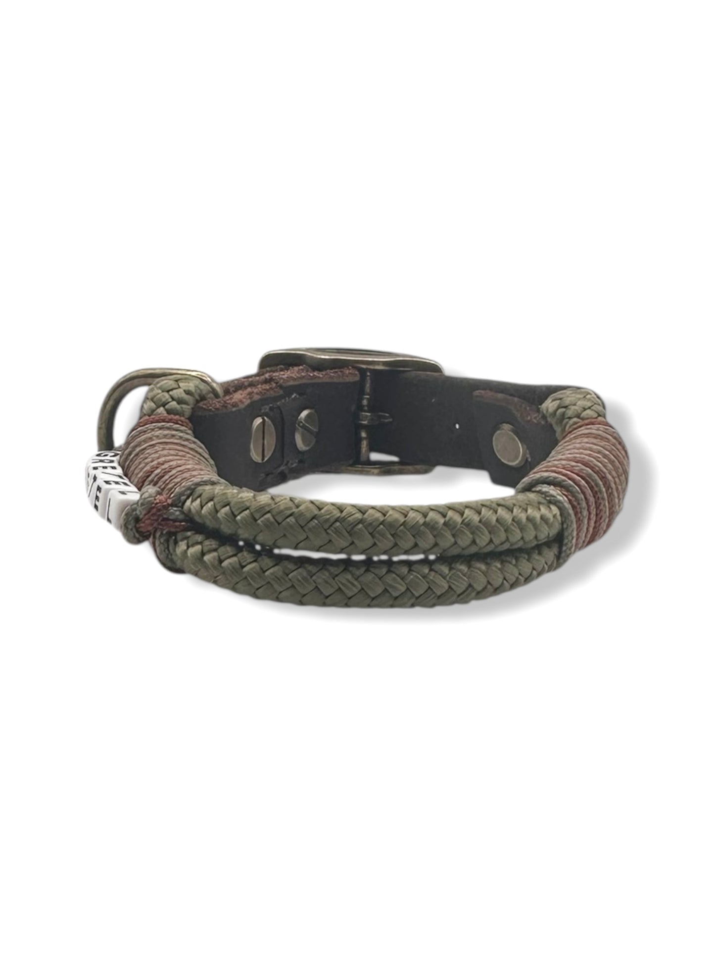 Hundeset 8mm Tau bestehend aus "Military Grün" Seil, "Rust & Light Khaki" Umwickelung