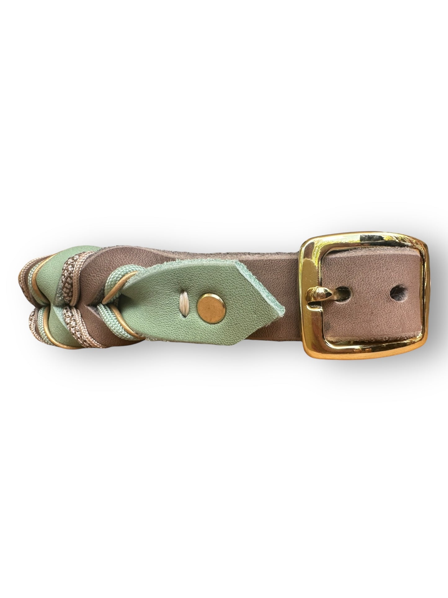 Lederhalsband "Mint & Taupe"