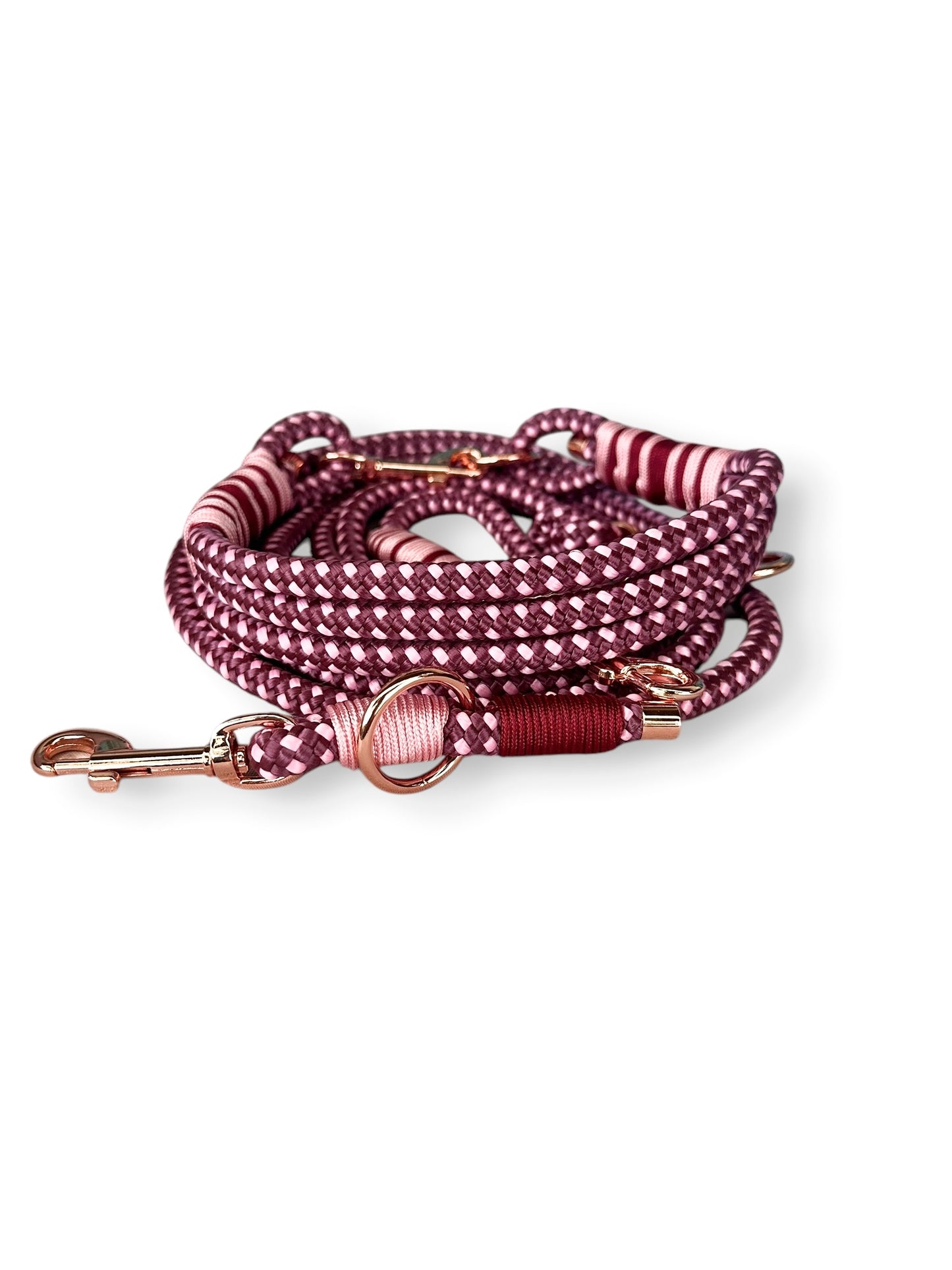 Tau-Set 10mm bestehend aus "Dotted Aubergine Rosa" Seil, "Burgundy & Pastel Rosa" Umwickelung
