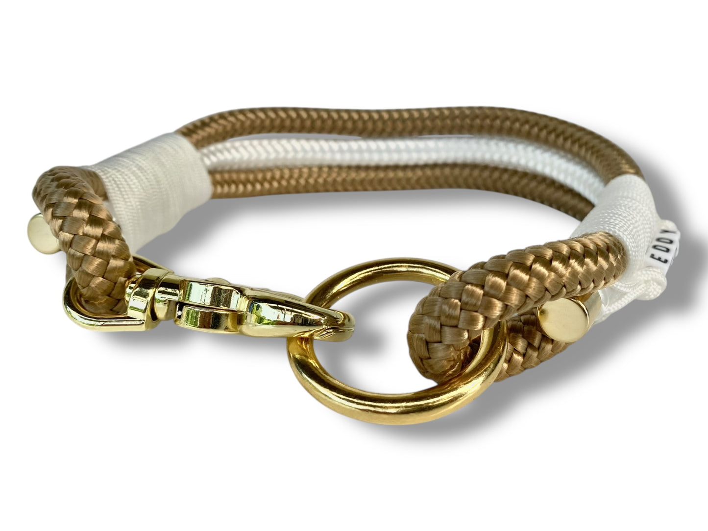 Tau-Set 10mm bestehend aus "Gold Braun & Weiß" Seil, "Snow Weiß" Umwickelung