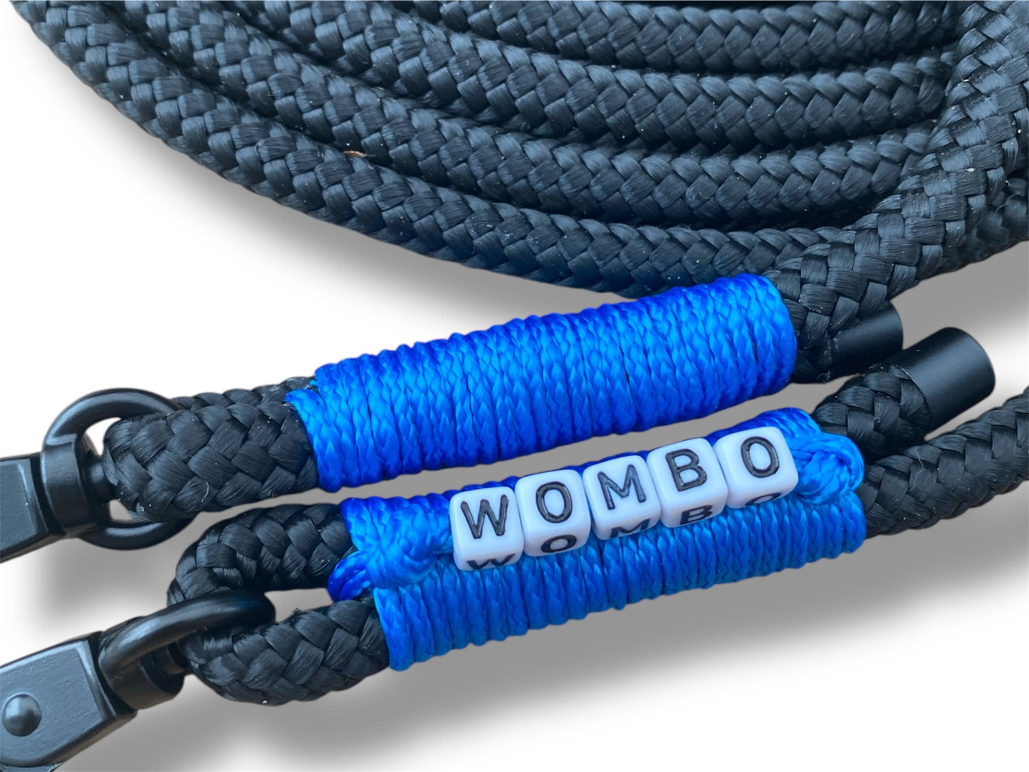 Tau-Leine 8mm bestehend aus "Anthrazit" Seil & "Greece Blau" Umwickelung