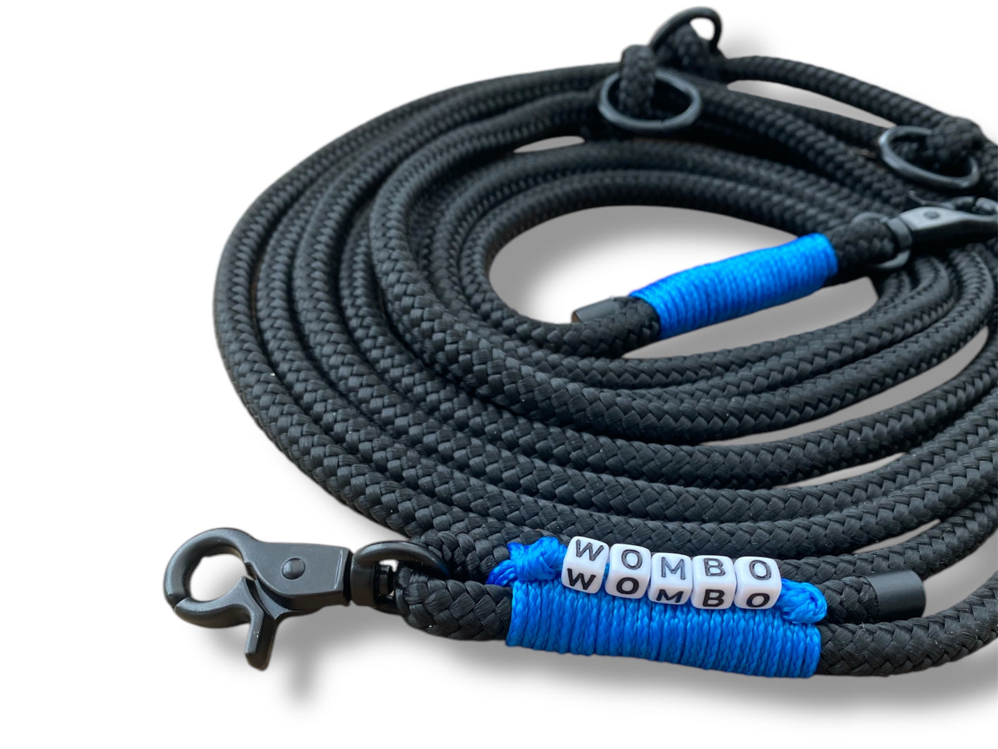 Tau-Leine 8mm bestehend aus "Anthrazit" Seil & "Greece Blau" Umwickelung
