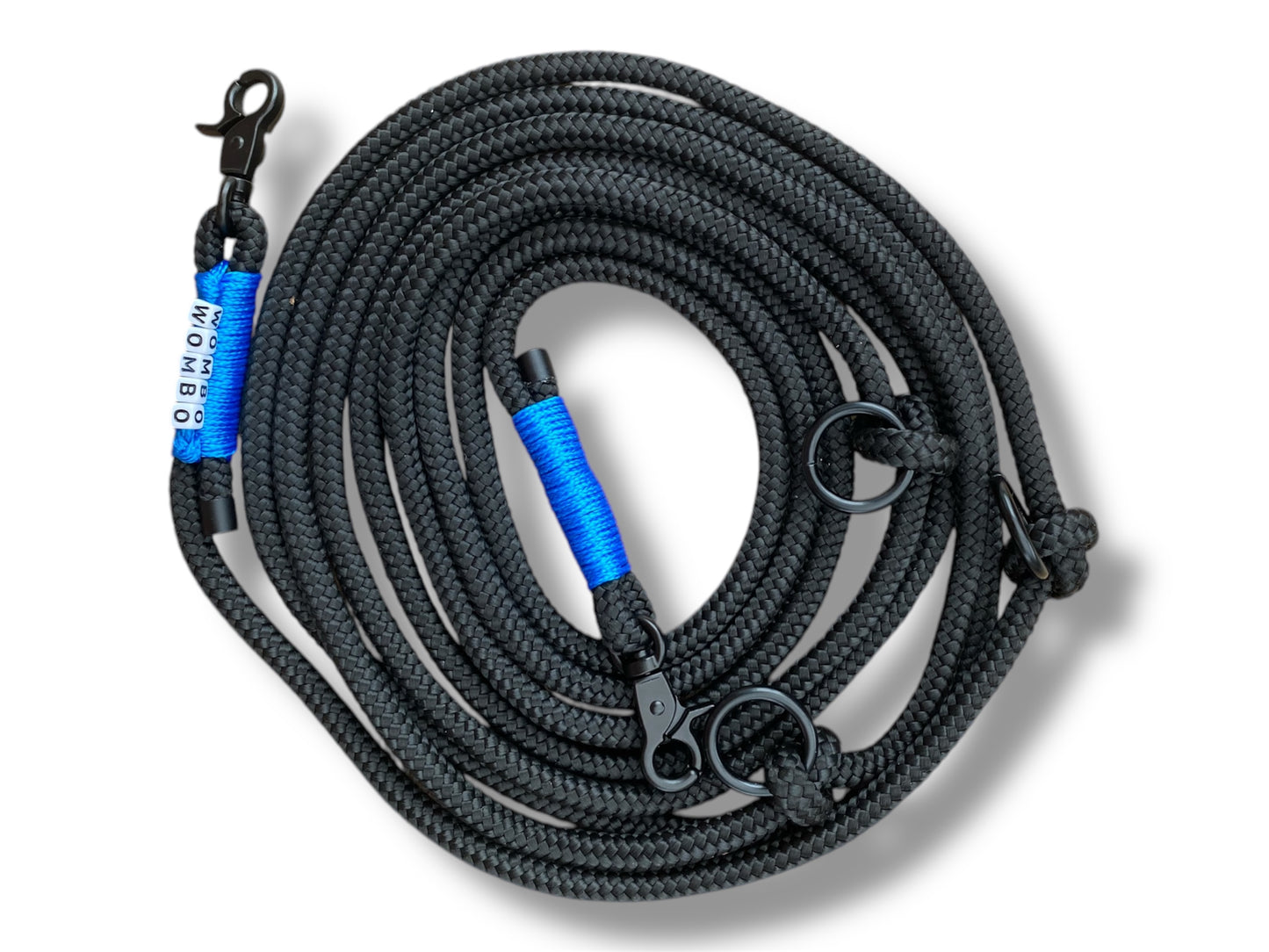 Tau-Leine 8mm bestehend aus "Anthrazit" Seil & "Greece Blau" Umwickelung