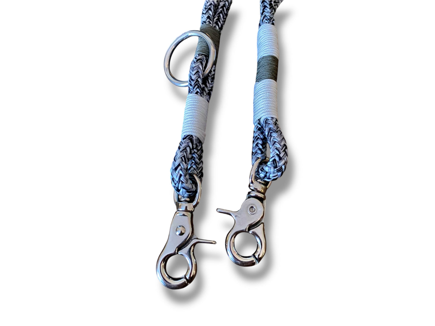 Tau-Leine 10mm bestehend aus "Noise" Seil, "Weiß & Foliage Grün" Umwickelung