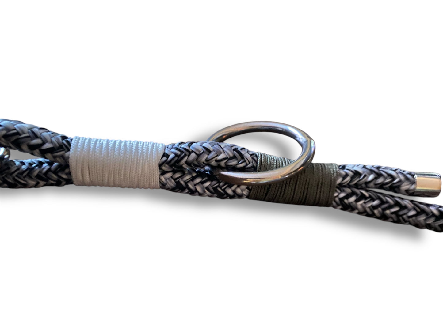 Tau-Leine 10mm bestehend aus "Noise" Seil, "Weiß & Foliage Grün" Umwickelung