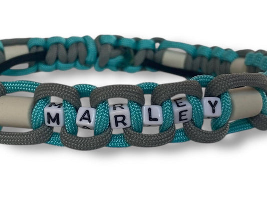 EM-Keramikhalsband “Grau & Maledives Blau”