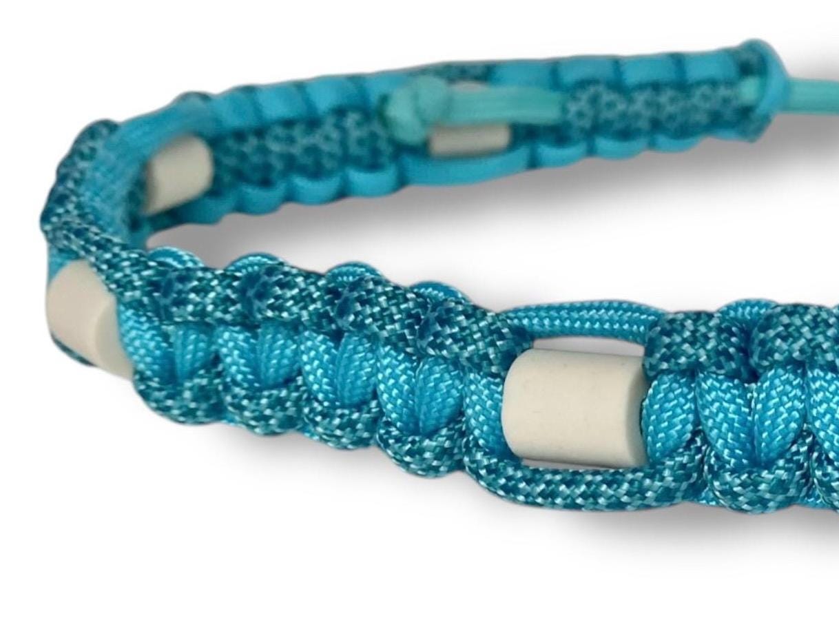 EM-Keramikhalsband “Neon Turquoise & Teal Diamonds”