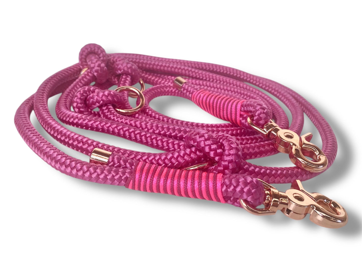 Tau-Leine 10mm bestehend aus "Fuchsia" Seil, "Neon Rosa & Fuchsia" Umwickelung